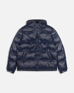 Patta Quilted Script Logo Puffer Jacket (Navy) Patta