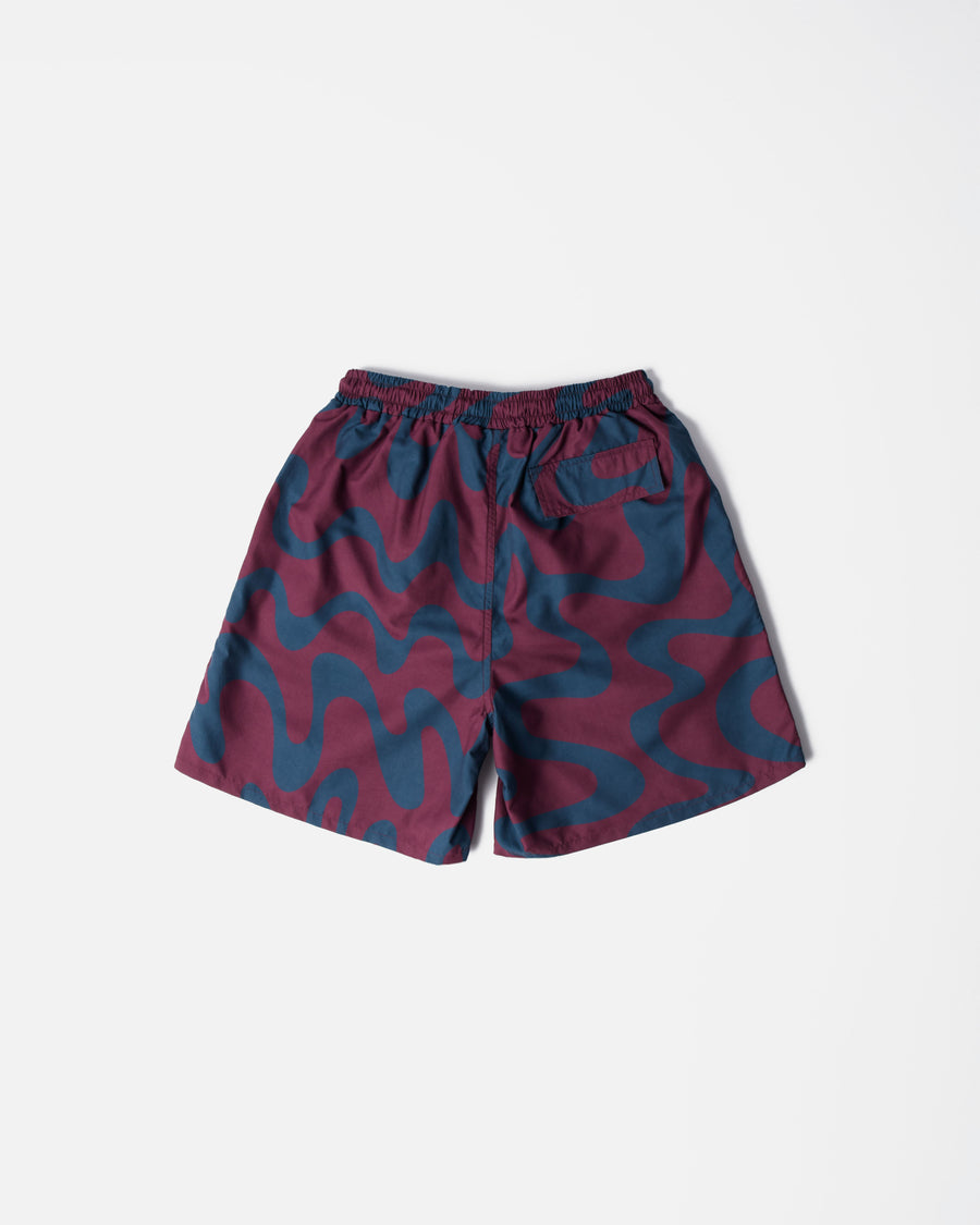 ByParra Splashed Swim Shorts (Burgundy)