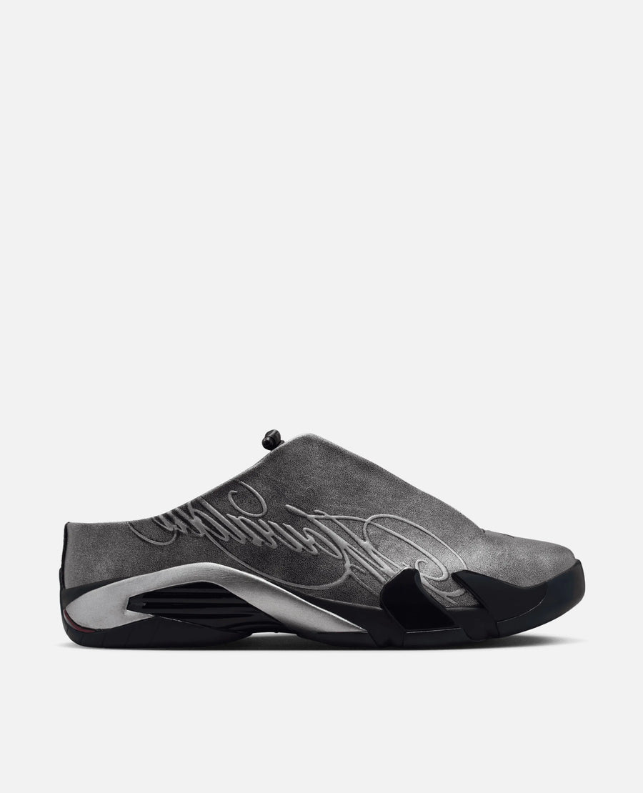 Nike Air Jordan 14 Retro Mule "Mowalola" (Black/metallic Silver-burnt red) Nike