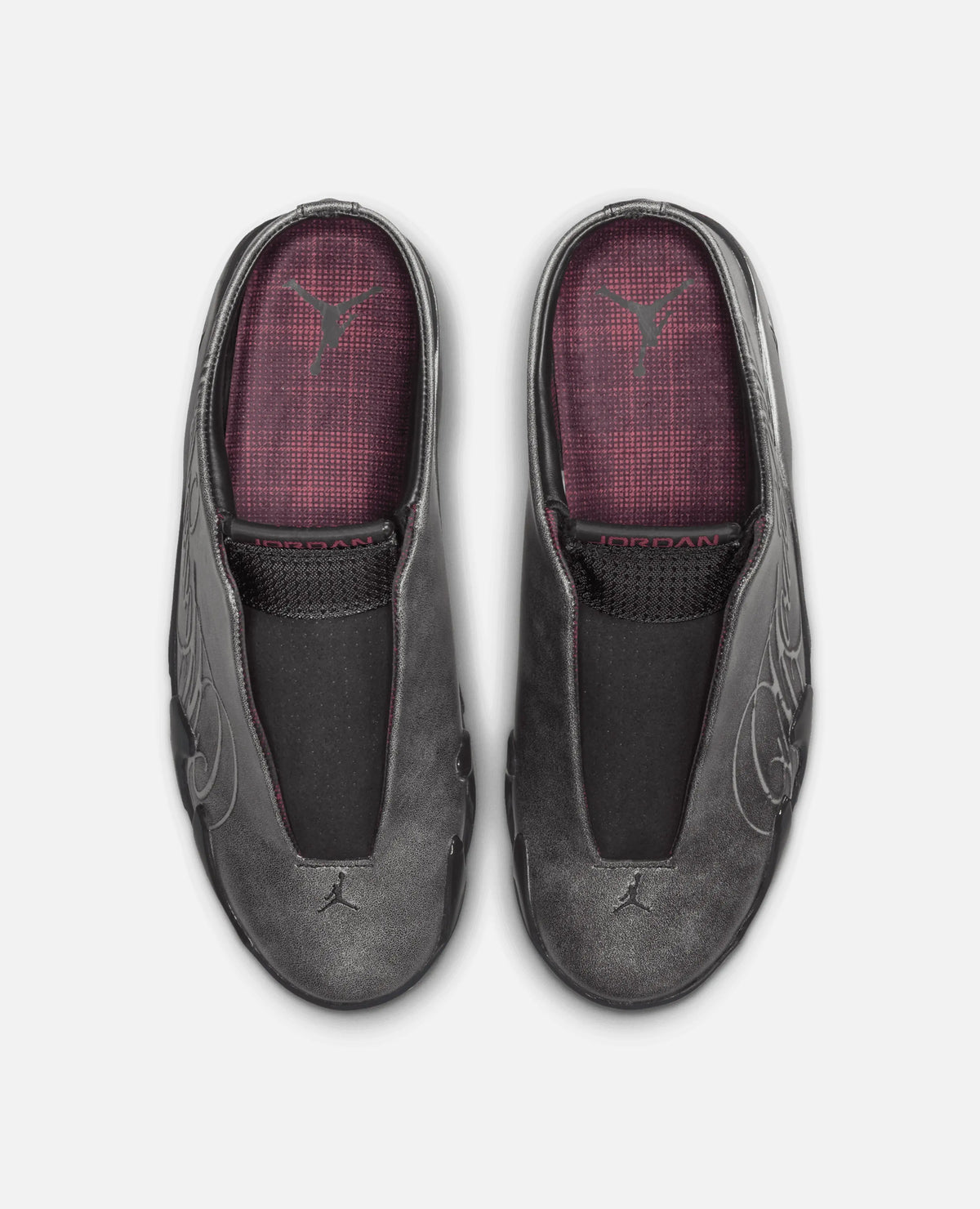 Nike Air Jordan 14 Retro Mule "Mowalola" (Black/metallic Silver-burnt red) Nike