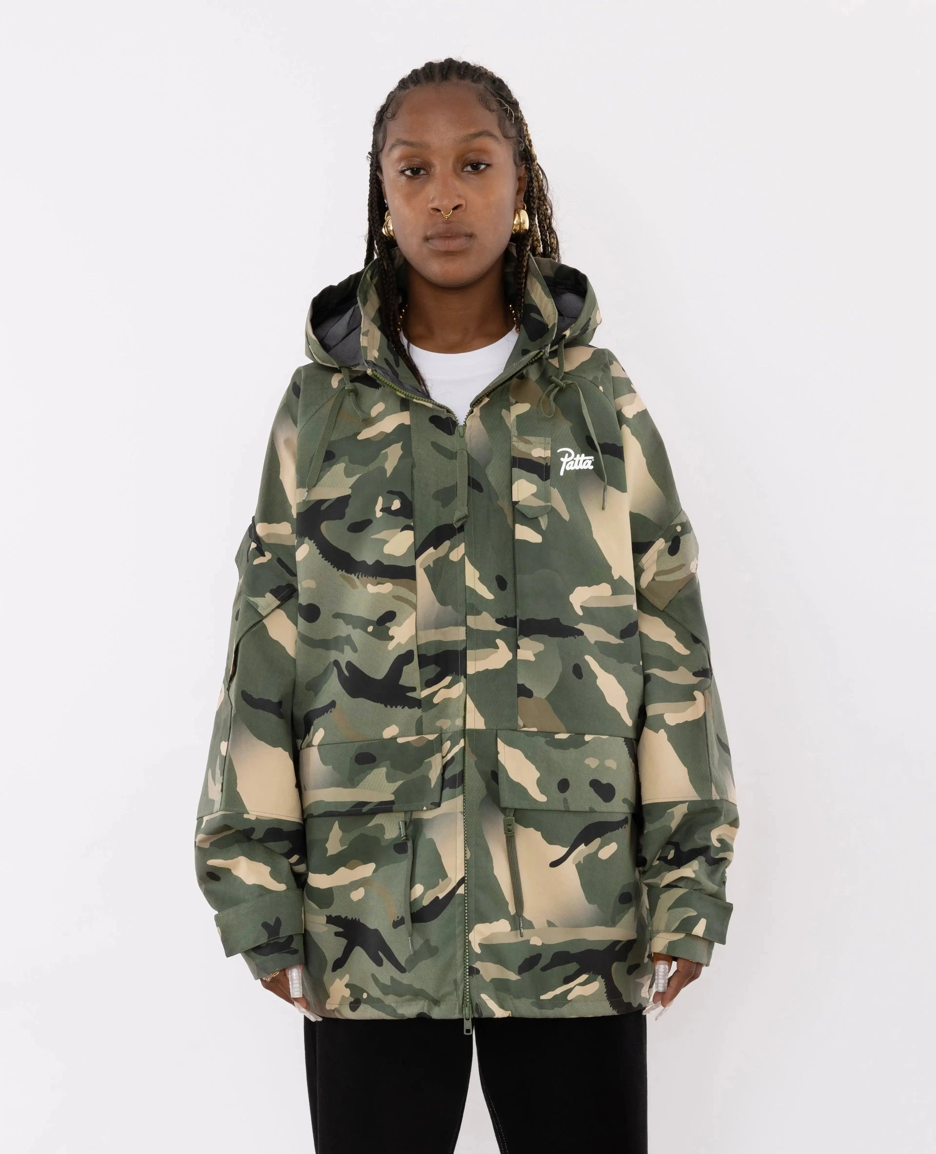 Patta Spray Camo Nylon Tactical Parka (Multi/Spray Camo) Patta