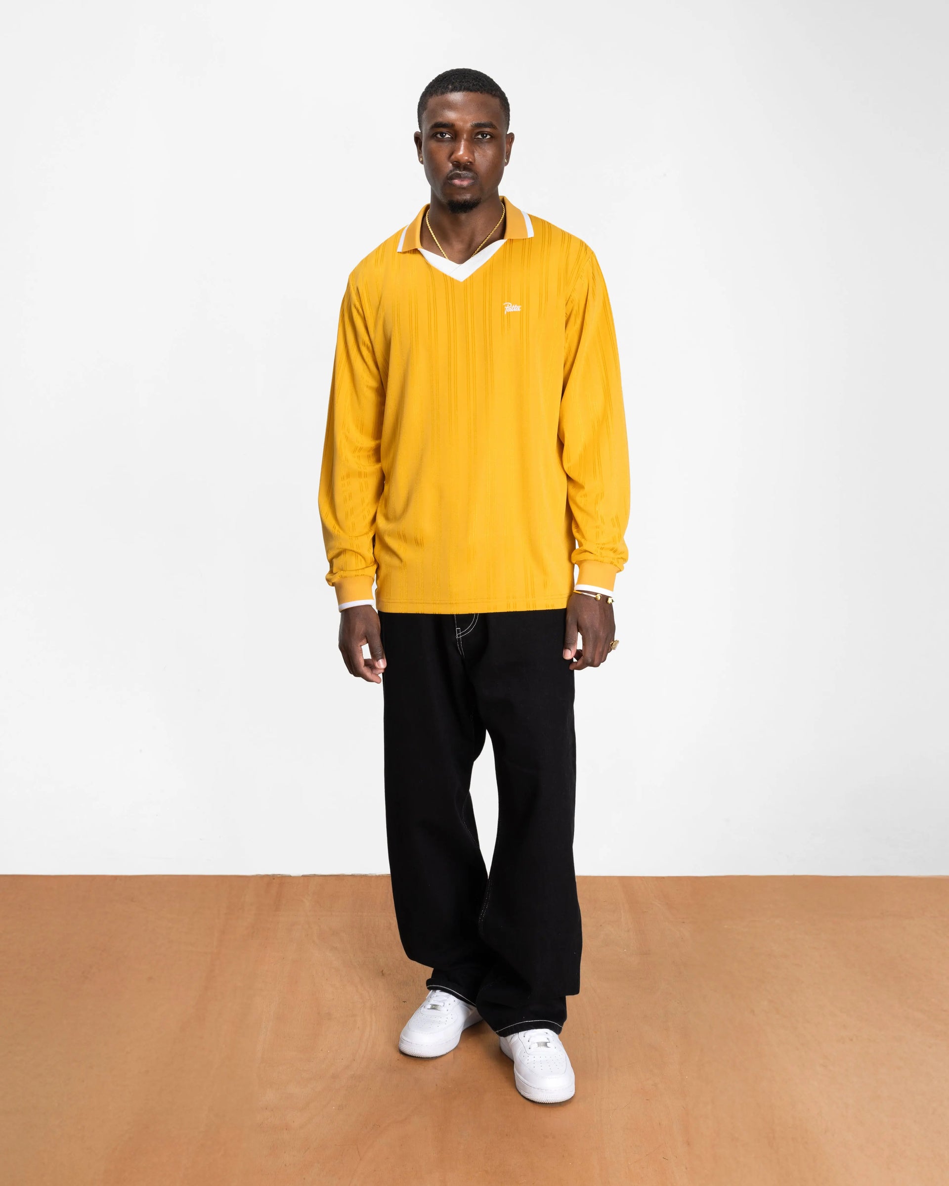 Patta Jacquard Striped Long Sleeve Jersey (Golden Rod) Patta