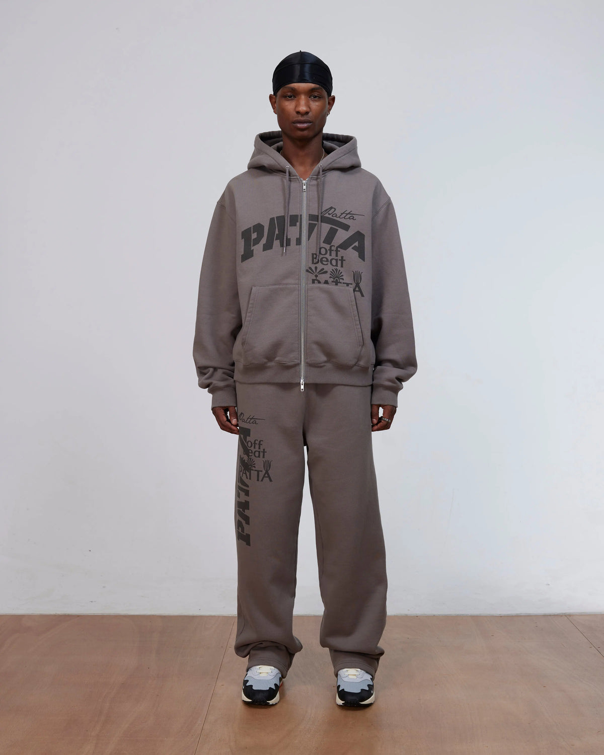 Patta Off Beat Zip Up Hooded Sweater (Brushed Nickel) Patta