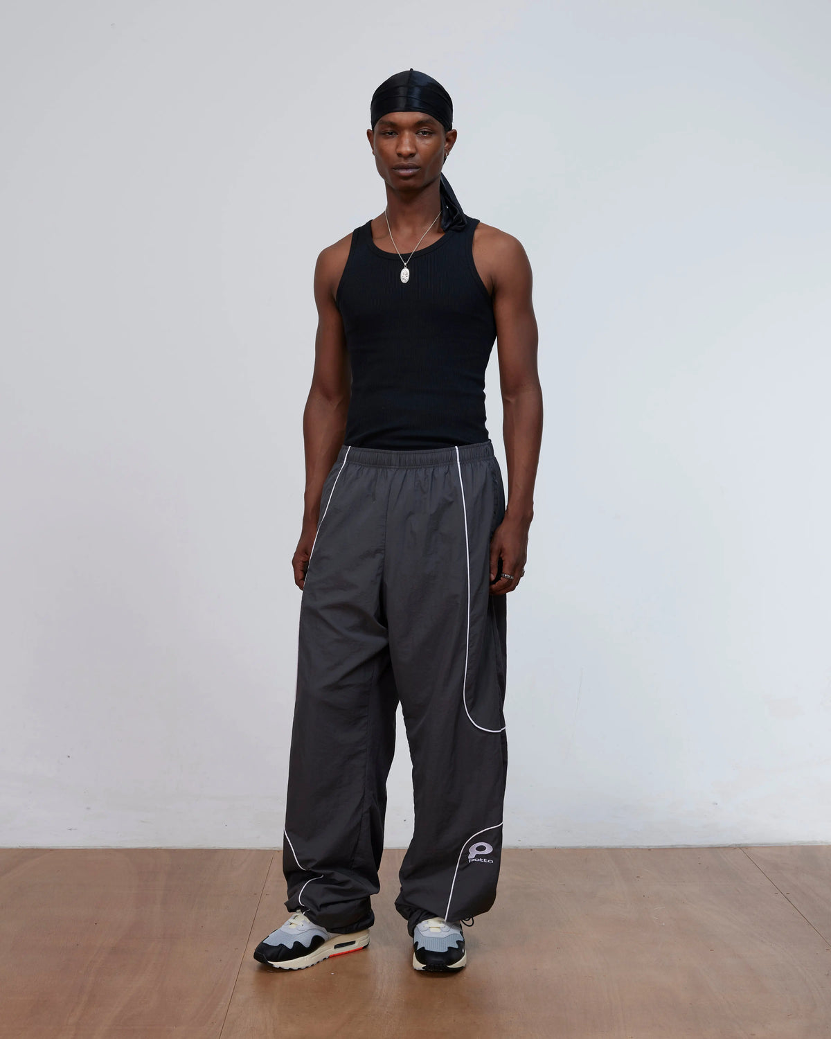 Patta Piping Track Pants (Grey Pinstripe) Patta