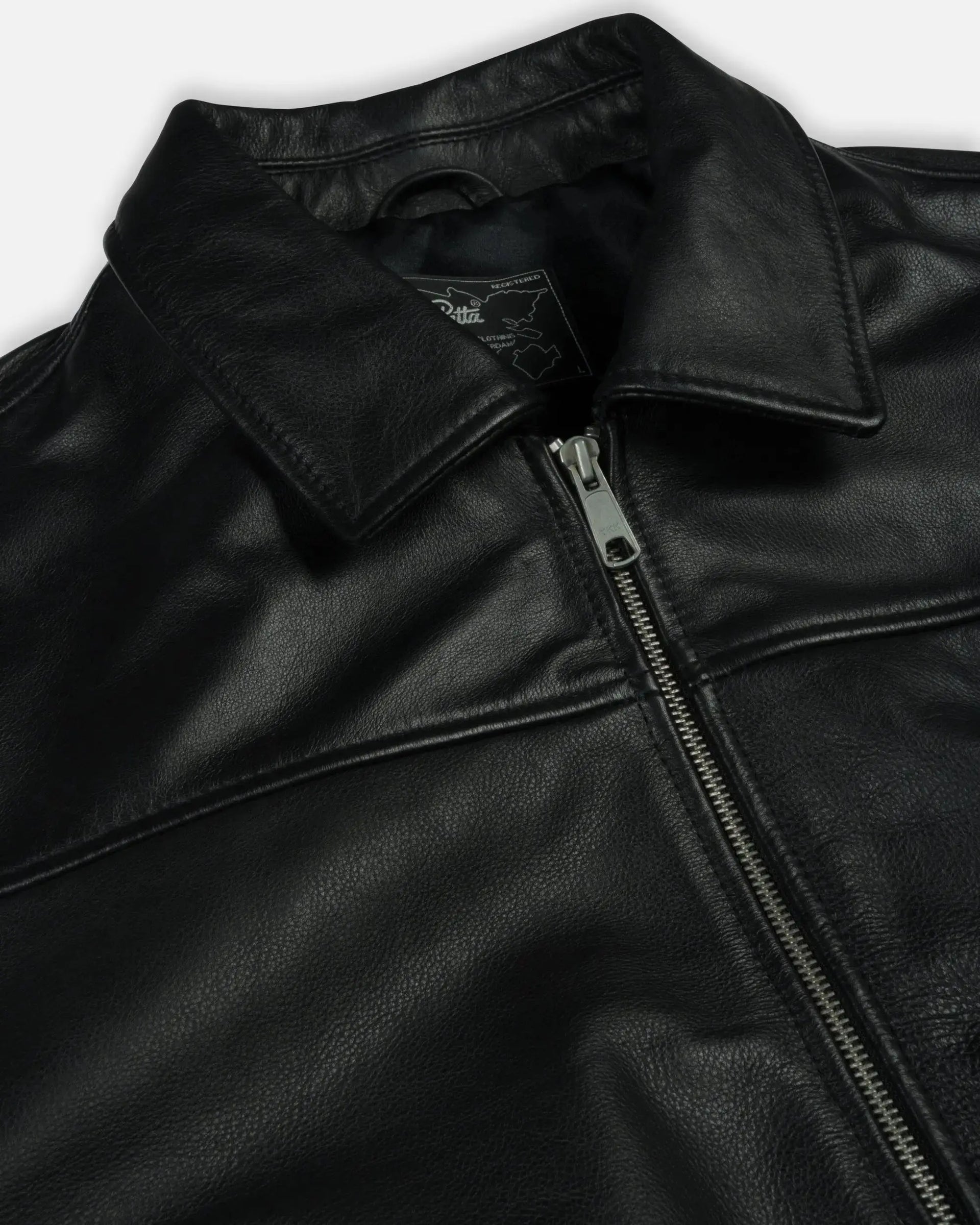 Patta Leather Bomber Jacket (Black) Patta
