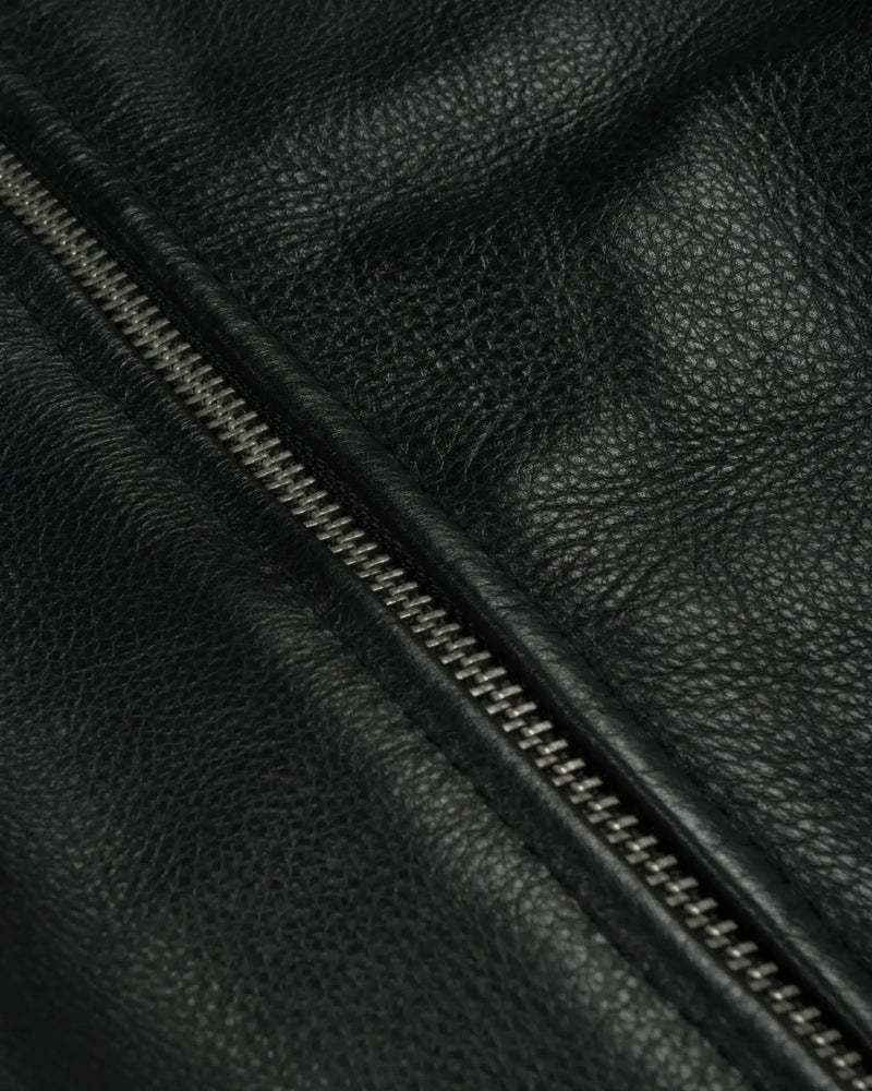 Patta Leather Bomber Jacket (Black) Patta