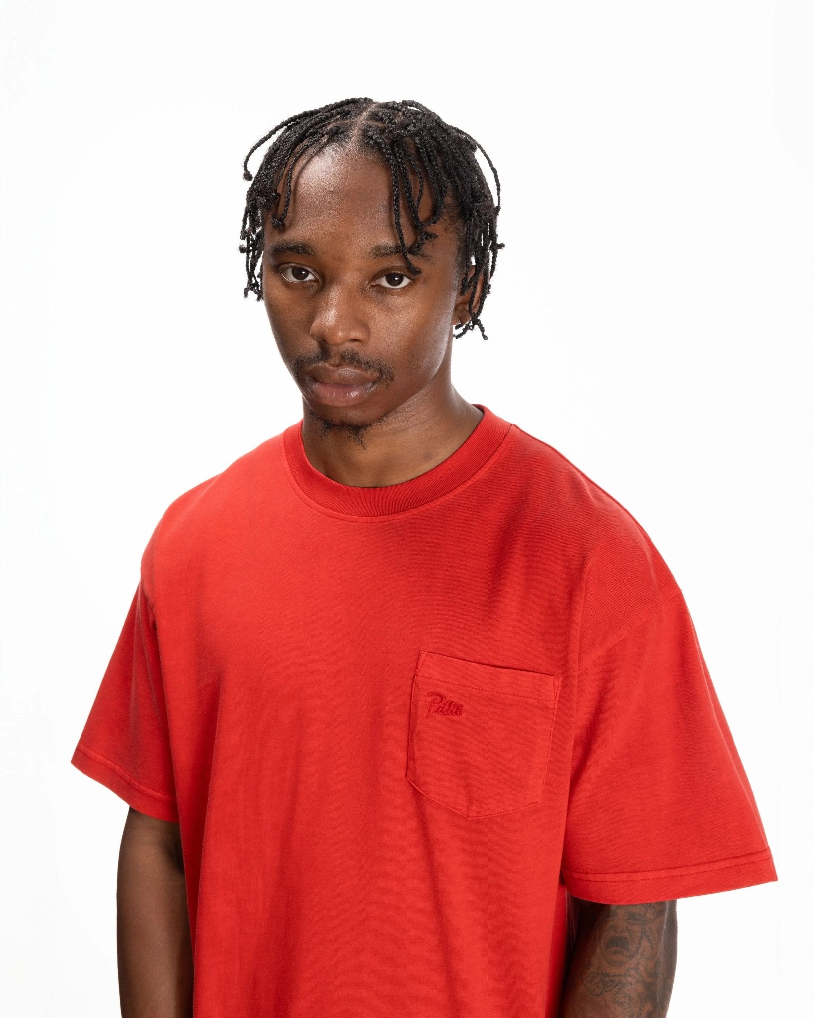 Patta Basic Washed Pocket T-Shirt (Haute Red) - Patta