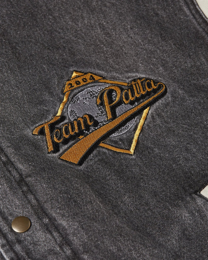 Patta Homerun Denim Varsity Jacket (Black) - Patta